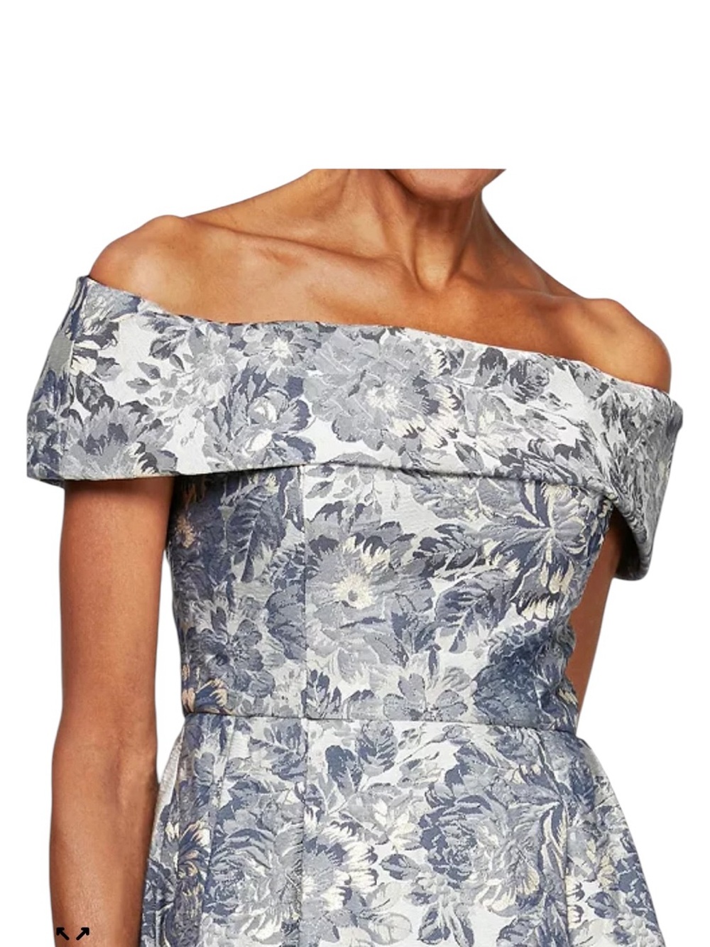 Alex Evenings Jaquard Short Sleeve Off Shoulder Gown NWT - Picture 4 of 15